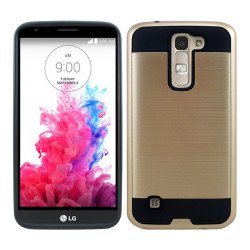 LG K10 Premier LTE Iron Shield Hybrid Case (Champagne Gold)